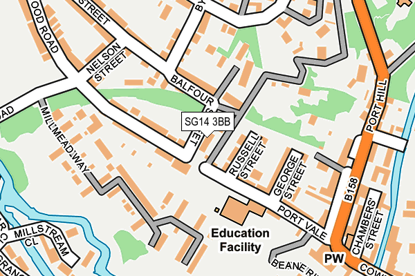 SG14 3BB map - OS OpenMap – Local (Ordnance Survey)