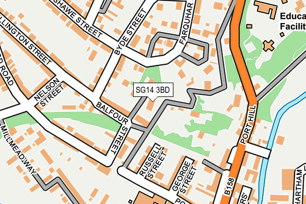 SG14 3BD map - OS OpenMap – Local (Ordnance Survey)