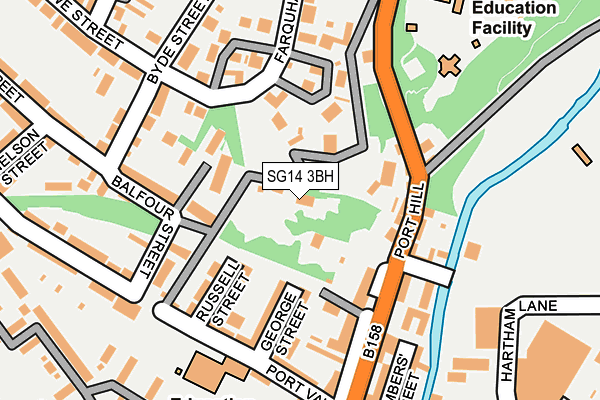 SG14 3BH map - OS OpenMap – Local (Ordnance Survey)