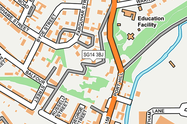 SG14 3BJ map - OS OpenMap – Local (Ordnance Survey)