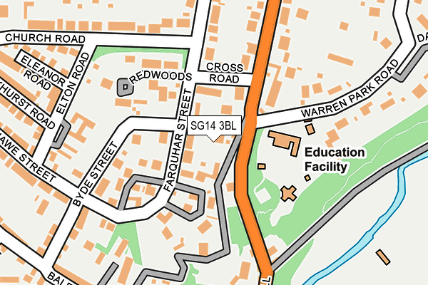 SG14 3BL map - OS OpenMap – Local (Ordnance Survey)