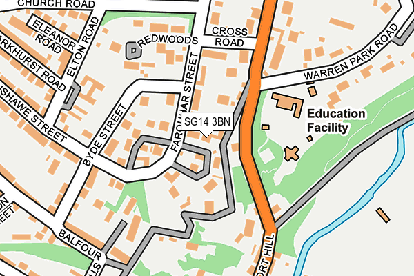 SG14 3BN map - OS OpenMap – Local (Ordnance Survey)