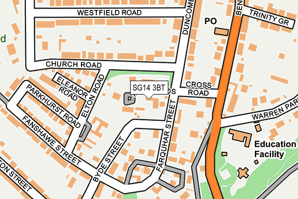 SG14 3BT map - OS OpenMap – Local (Ordnance Survey)