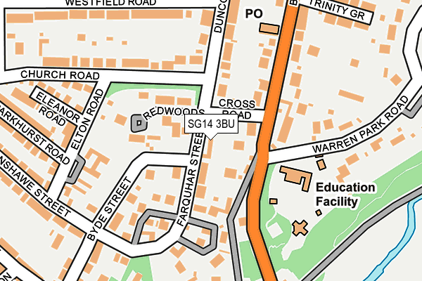 SG14 3BU map - OS OpenMap – Local (Ordnance Survey)