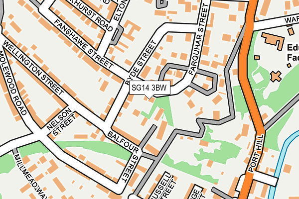 SG14 3BW map - OS OpenMap – Local (Ordnance Survey)