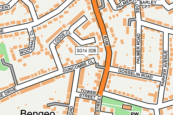 SG14 3DB map - OS OpenMap – Local (Ordnance Survey)