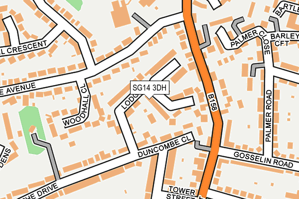 SG14 3DH map - OS OpenMap – Local (Ordnance Survey)