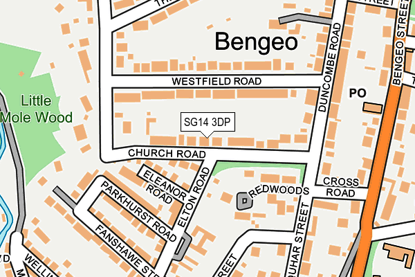 SG14 3DP map - OS OpenMap – Local (Ordnance Survey)