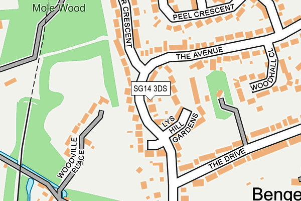 SG14 3DS map - OS OpenMap – Local (Ordnance Survey)