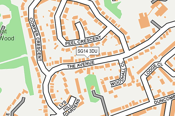 SG14 3DU map - OS OpenMap – Local (Ordnance Survey)