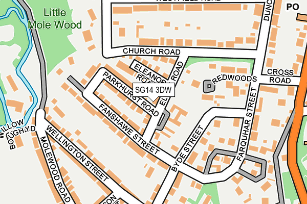 SG14 3DW map - OS OpenMap – Local (Ordnance Survey)