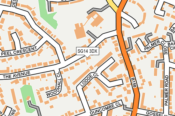 SG14 3DX map - OS OpenMap – Local (Ordnance Survey)