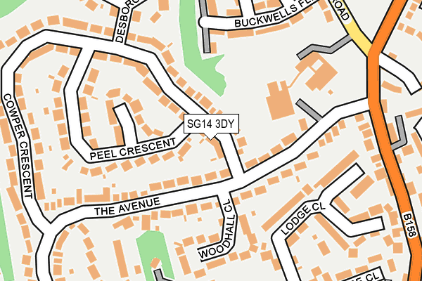 SG14 3DY map - OS OpenMap – Local (Ordnance Survey)