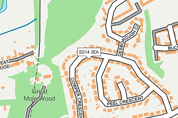 SG14 3EA map - OS OpenMap – Local (Ordnance Survey)