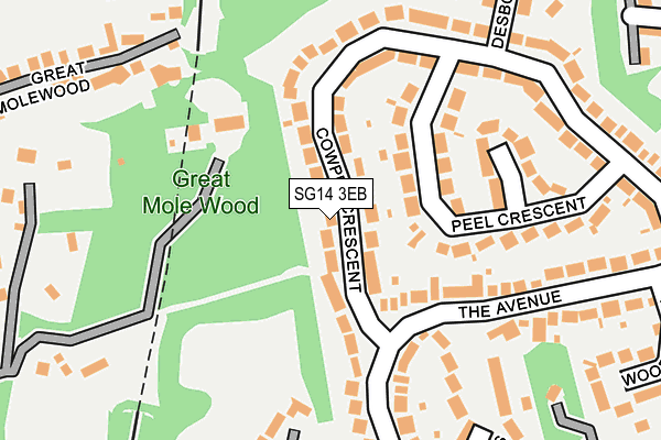 SG14 3EB map - OS OpenMap – Local (Ordnance Survey)