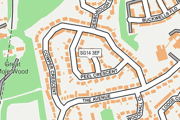 SG14 3EF map - OS OpenMap – Local (Ordnance Survey)