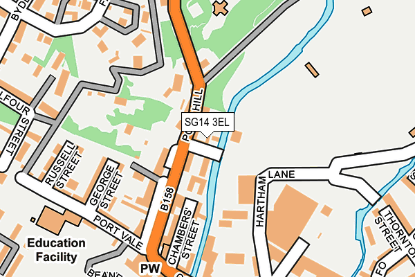 SG14 3EL map - OS OpenMap – Local (Ordnance Survey)