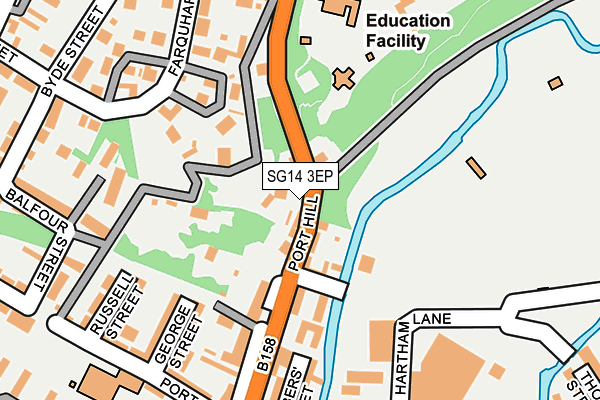 SG14 3EP map - OS OpenMap – Local (Ordnance Survey)