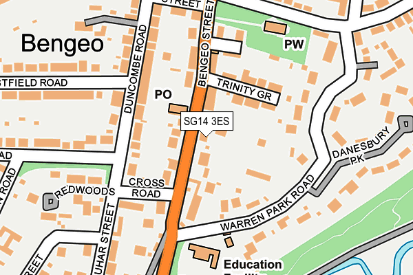 SG14 3ES map - OS OpenMap – Local (Ordnance Survey)