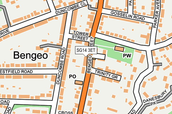 SG14 3ET map - OS OpenMap – Local (Ordnance Survey)