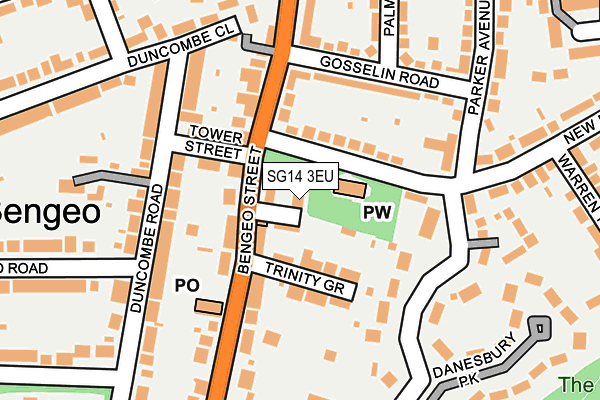 SG14 3EU map - OS OpenMap – Local (Ordnance Survey)