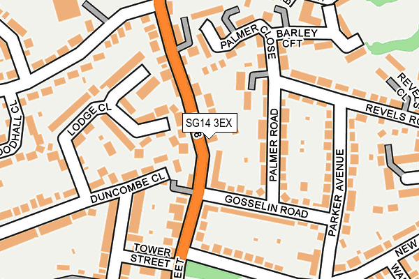 SG14 3EX map - OS OpenMap – Local (Ordnance Survey)