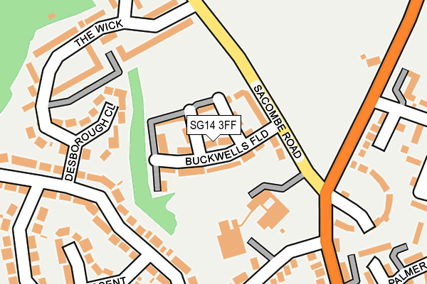 SG14 3FF map - OS OpenMap – Local (Ordnance Survey)