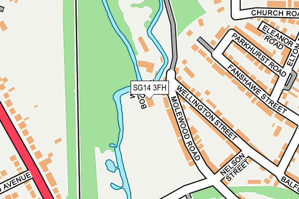 SG14 3FH map - OS OpenMap – Local (Ordnance Survey)