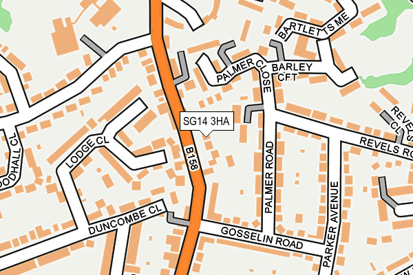 SG14 3HA map - OS OpenMap – Local (Ordnance Survey)