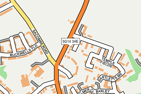 SG14 3HE map - OS OpenMap – Local (Ordnance Survey)