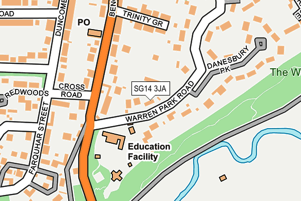 SG14 3JA map - OS OpenMap – Local (Ordnance Survey)