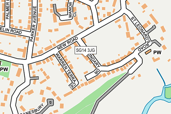 SG14 3JG map - OS OpenMap – Local (Ordnance Survey)