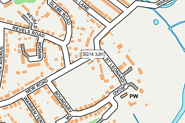 SG14 3JH map - OS OpenMap – Local (Ordnance Survey)