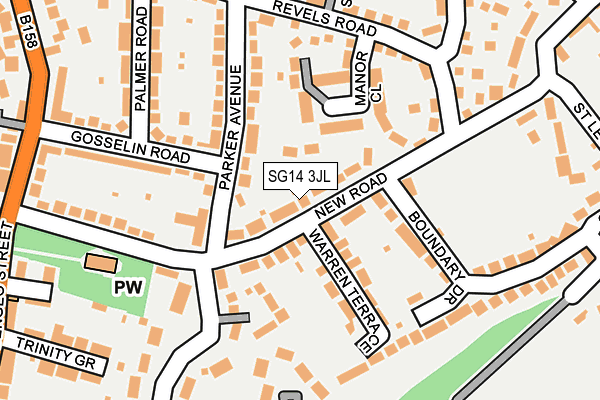 SG14 3JL map - OS OpenMap – Local (Ordnance Survey)