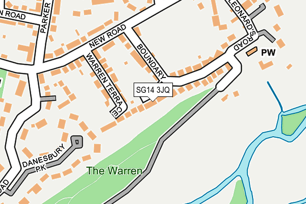 SG14 3JQ map - OS OpenMap – Local (Ordnance Survey)