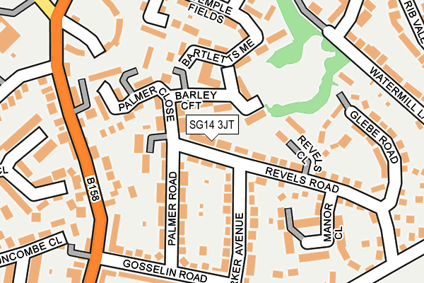 SG14 3JT map - OS OpenMap – Local (Ordnance Survey)
