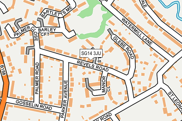 SG14 3JU map - OS OpenMap – Local (Ordnance Survey)