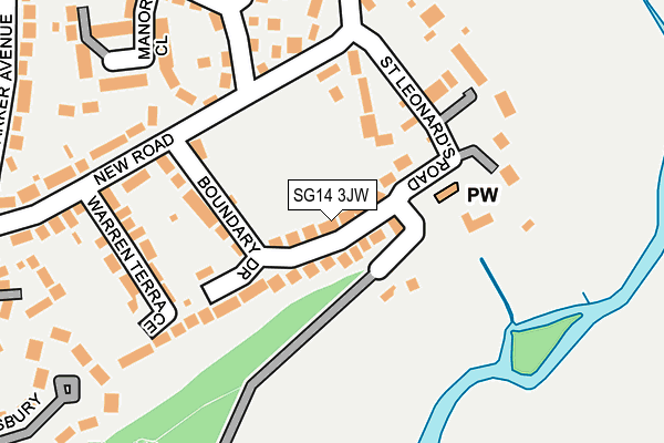 SG14 3JW map - OS OpenMap – Local (Ordnance Survey)