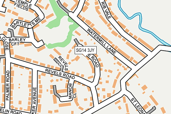 SG14 3JY map - OS OpenMap – Local (Ordnance Survey)