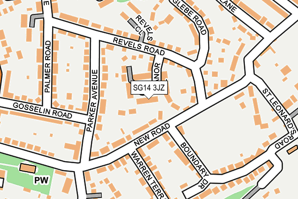 SG14 3JZ map - OS OpenMap – Local (Ordnance Survey)