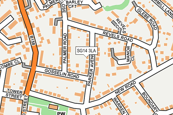 SG14 3LA map - OS OpenMap – Local (Ordnance Survey)