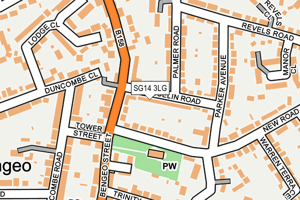 SG14 3LG map - OS OpenMap – Local (Ordnance Survey)