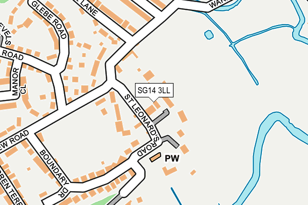 SG14 3LL map - OS OpenMap – Local (Ordnance Survey)