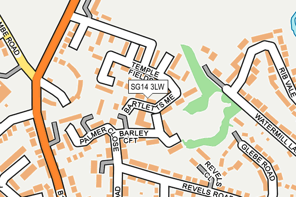 SG14 3LW map - OS OpenMap – Local (Ordnance Survey)