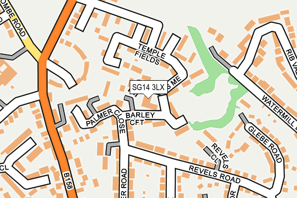 SG14 3LX map - OS OpenMap – Local (Ordnance Survey)