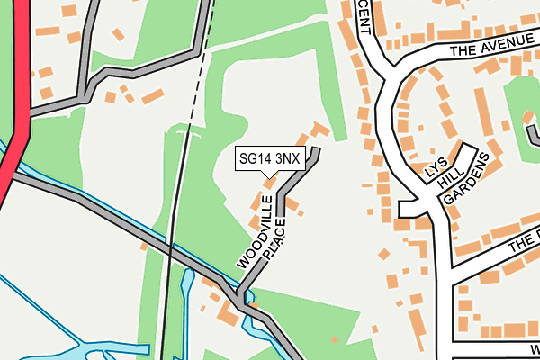 SG14 3NX map - OS OpenMap – Local (Ordnance Survey)