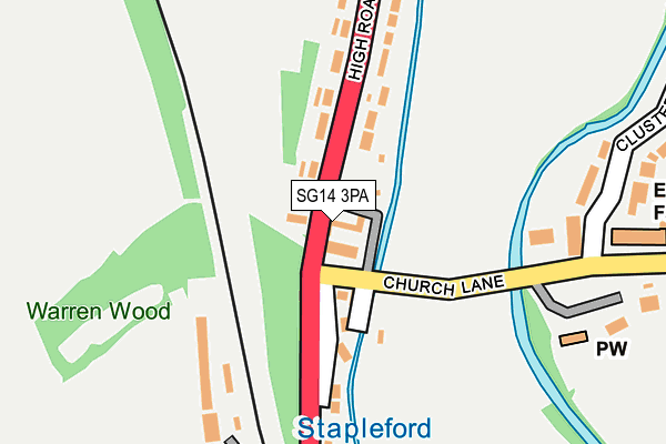 SG14 3PA map - OS OpenMap – Local (Ordnance Survey)