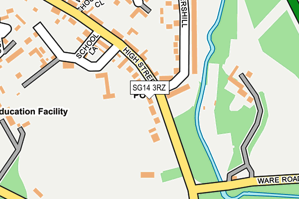 SG14 3RZ map - OS OpenMap – Local (Ordnance Survey)