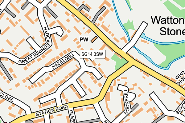 SG14 3SW map - OS OpenMap – Local (Ordnance Survey)