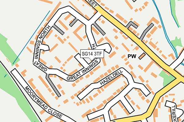 SG14 3TF map - OS OpenMap – Local (Ordnance Survey)